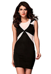 Kaamastra Classic Black Geometrical Bodycon Dress